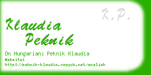 klaudia peknik business card